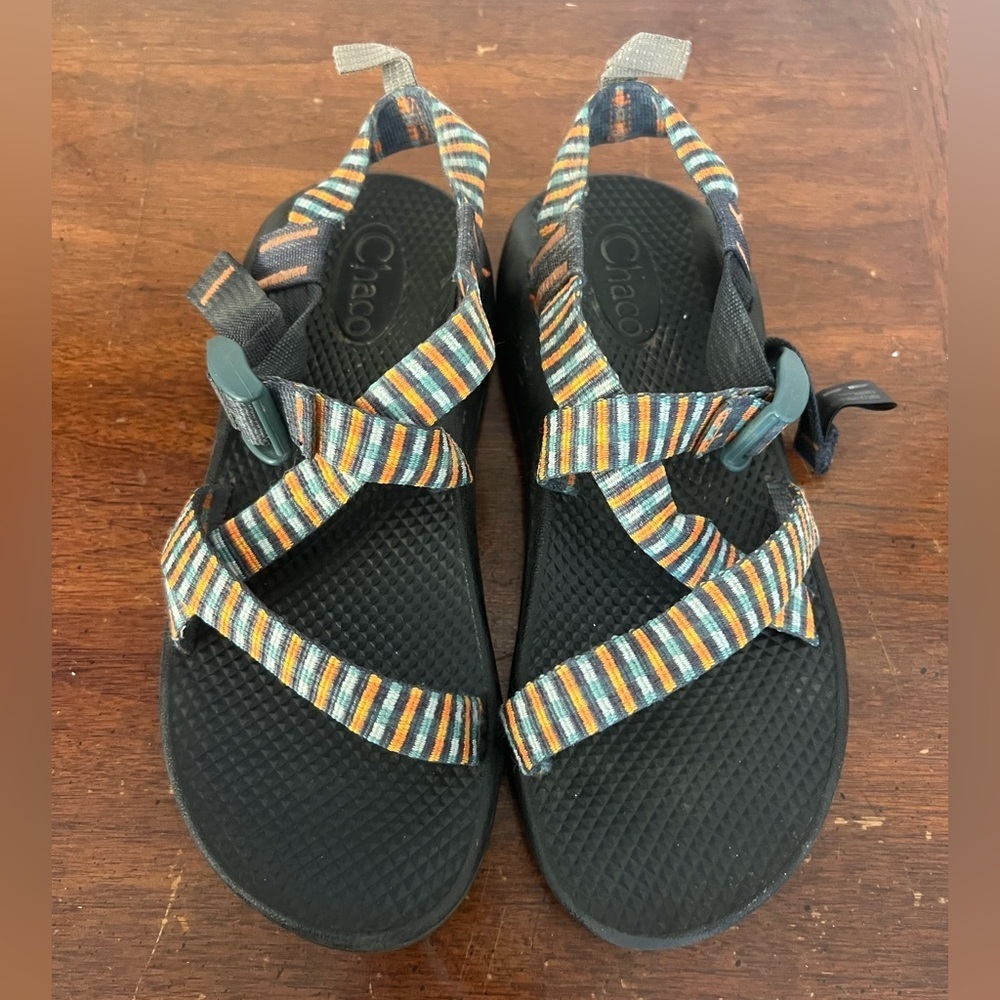 Chaco Multicolor Striped Sandals with Black Soles size 5
